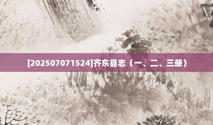 [202507071524]齐东县志（一、二、三册）