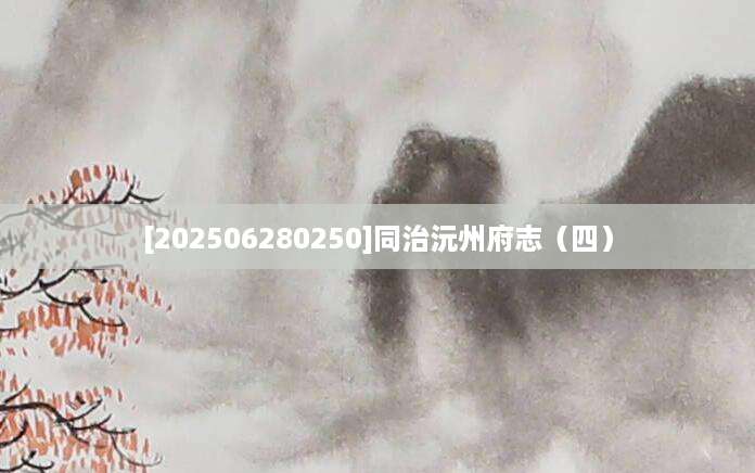 [202506280250]同治沅州府志（四）