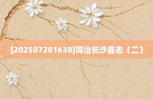 [202507281638]同治长沙县志（二）