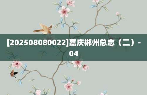 [202508080022]嘉庆郴州总志（二）-04