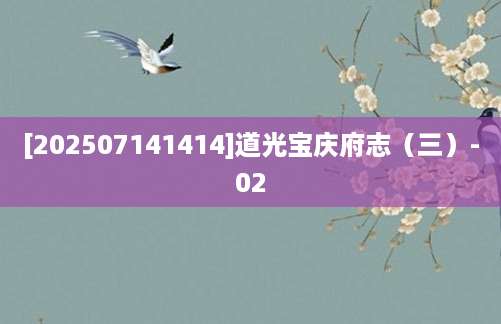 [202507141414]道光宝庆府志（三）-02