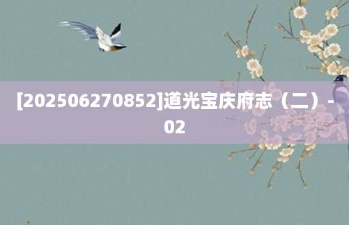 [202506270852]道光宝庆府志（二）-02