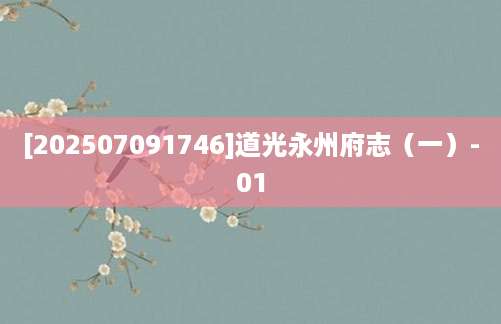 [202507091746]道光永州府志（一）-01