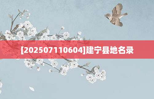 [202507110604]建宁县地名录