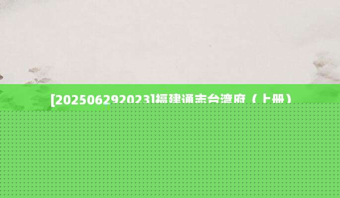 [202506292023]福建通志台湾府（上册）