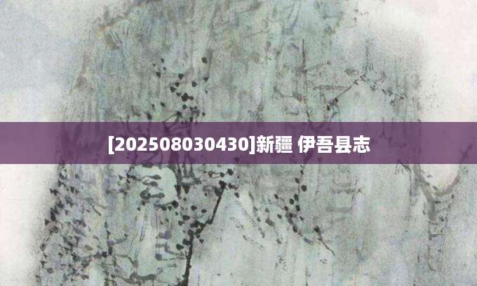 [202508030430]新疆 伊吾县志