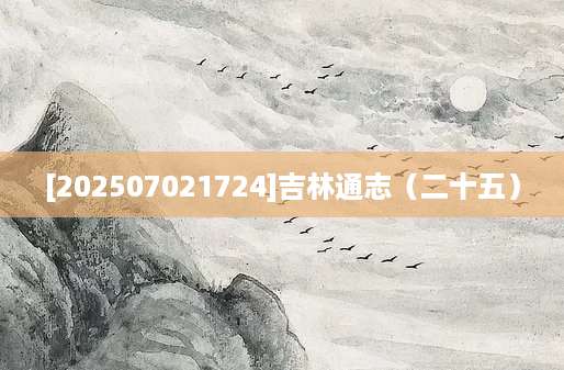 [202507021724]吉林通志（二十五）