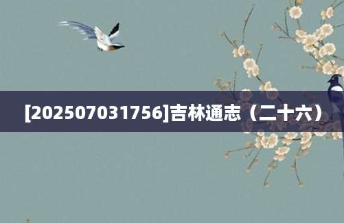 [202507031756]吉林通志（二十六）