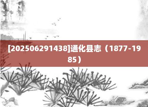 [202506291438]通化县志（1877-1985）