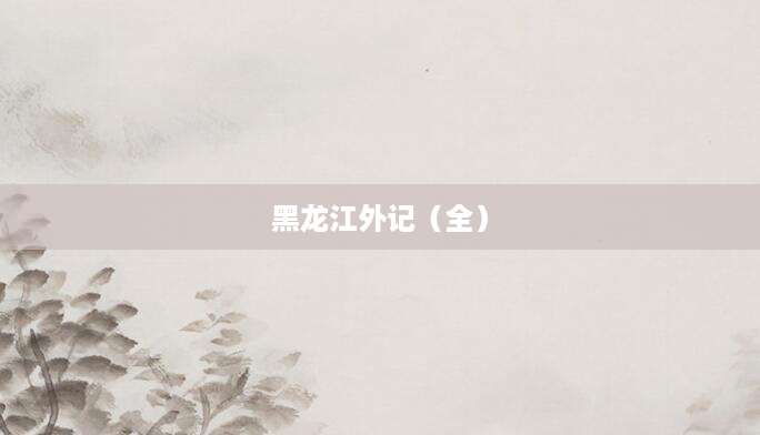 黑龙江外记（全）