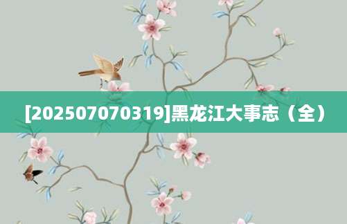 [202507070319]黑龙江大事志（全）