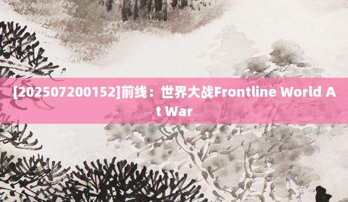 [202507200152]前线：世界大战Frontline World At War