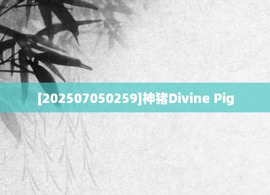 [202507050259]神猪Divine Pig