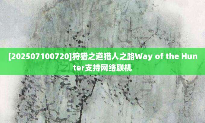 [202507100720]狩猎之道猎人之路Way of the Hunter支持网络联机