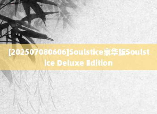 [202507080606]Soulstice豪华版Soulstice Deluxe Edition