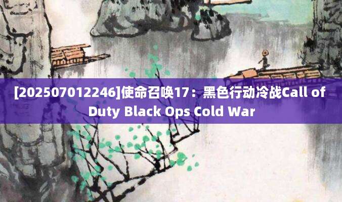 [202507012246]使命召唤17：黑色行动冷战Call of Duty Black Ops Cold War