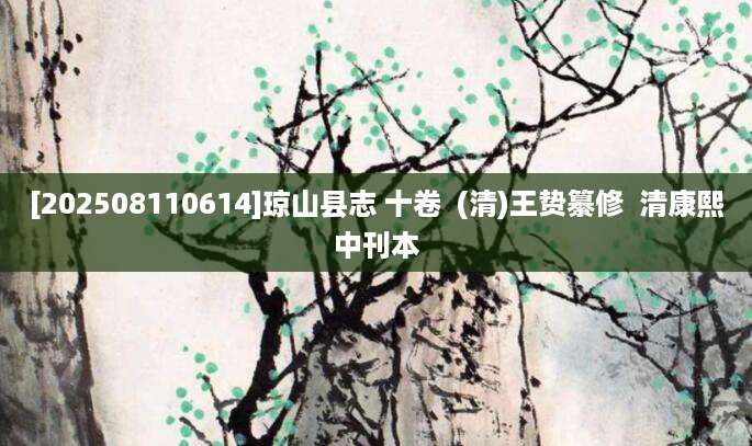 [202508110614]琼山县志 十卷  (清)王贽纂修  清康熙中刊本