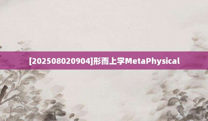 [202508020904]形而上学MetaPhysical