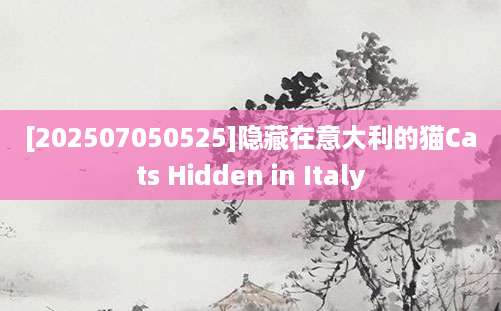 [202507050525]隐藏在意大利的猫Cats Hidden in Italy