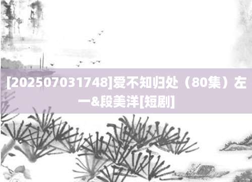 [202507031748]爱不知归处（80集）左一&段美洋[短剧]