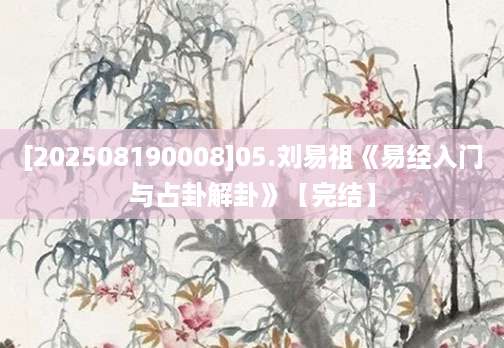 [202508190008]05.刘易祖《易经入门与占卦解卦》【完结】