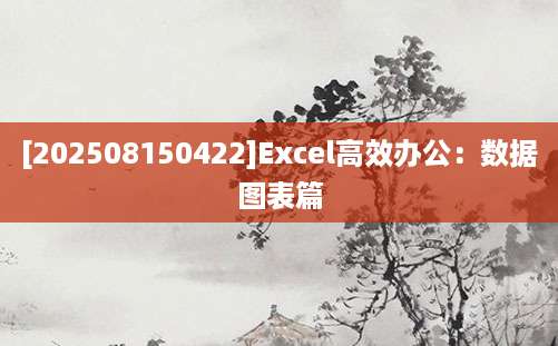 [202508150422]Excel高效办公：数据图表篇