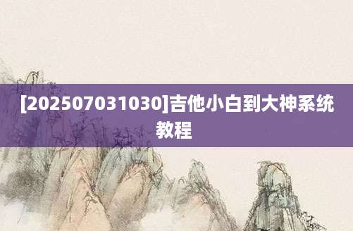 [202507031030]吉他小白到大神系统教程 