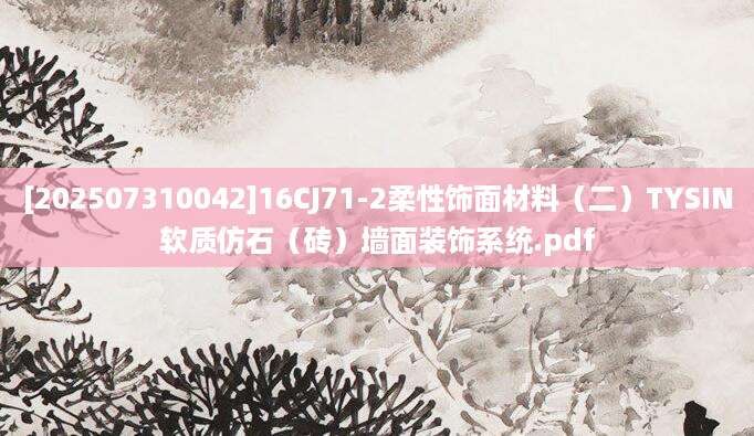[202507310042]16CJ71-2柔性饰面材料（二）TYSIN软质仿石（砖）墙面装饰系统.pdf