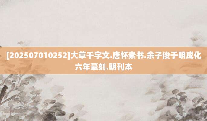 [202507010252]大草千字文.唐怀素书.余子俊于明成化六年摹刻.明刊本