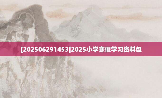 [202506291453]2025小学寒假学习资料包
