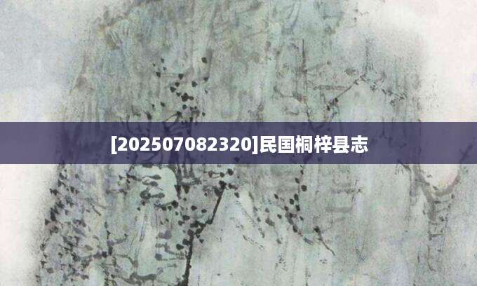 [202507082320]民国桐梓县志