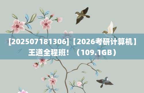 [202507181306]【2026考研计算机】王道全程班！（109.1GB）