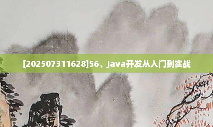 [202507311628]56、Java开发从入门到实战
