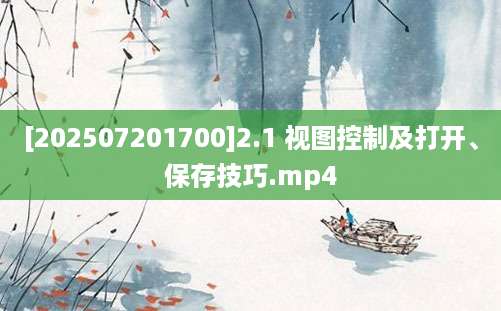 [202507201700]2.1 视图控制及打开、保存技巧.mp4