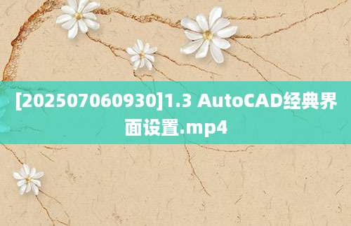 [202507060930]1.3 AutoCAD经典界面设置.mp4