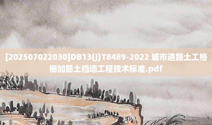 [202507022030]DB13(J)T8489-2022 城市道路土工格栅加筋土挡墙工程技术标准.pdf