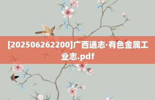 [202506262200]广西通志·有色金属工业志.pdf