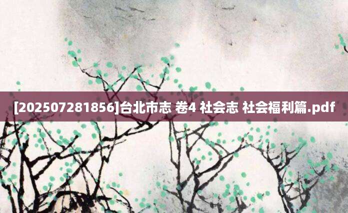 [202507281856]台北市志 卷4 社会志 社会福利篇.pdf